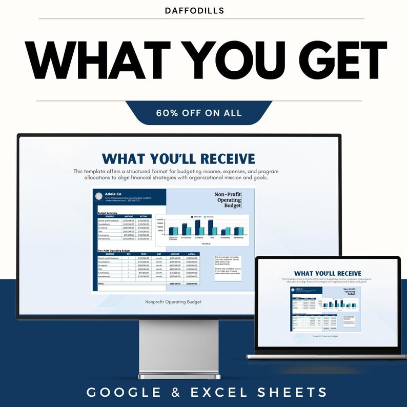 Nonprofit Operating Budget Template | Google Sheets and Excel | Annual ...