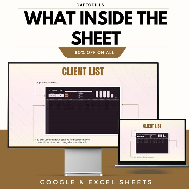 Client List Template - Google & Excel Sheets | Track Clients and Leads ...