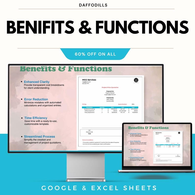 Project Price Quotation Template | Business Quotation Sheet | Excel and ...