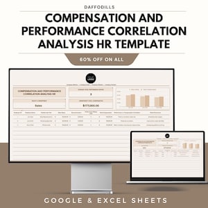 Mall för HR-kompensationsanalys, prestations- kontra lönespårning, lönekorrelationsark, HR-instrumentpanel i Google Sheets, HR-verktyg i Excel