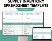 Supply Inventory Spreadsheet Template, Stock Tracking Sheet, Google & Excel Inventory Log, Small Business Inventory Tracker