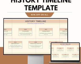 History Timeline Template | Google Sheets & Excel Chronological Chart | Editable Historical Timeline Planner