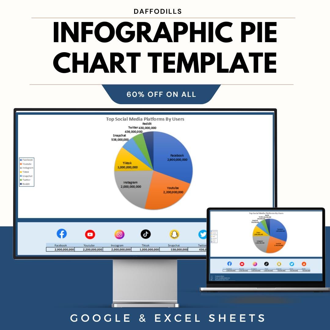 Infographic Pie Chart Template, Data Visualization Sheet, Colorful ...