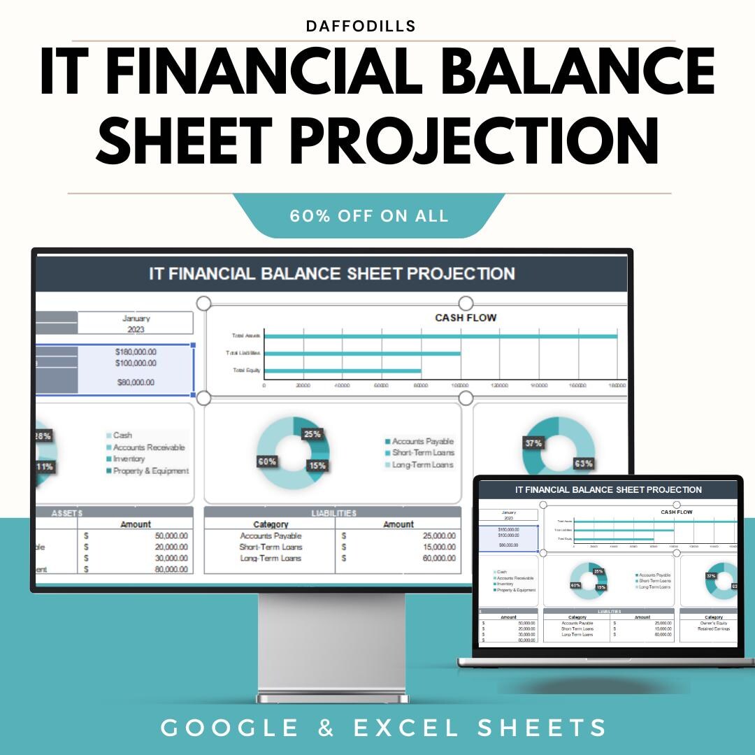 IT Financial Balance Sheet Projection, Google Sheets Finance Template ...