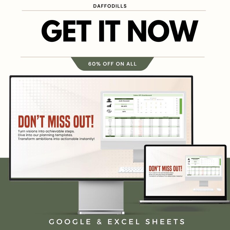 Sales KPI Dashboard Template, Excel & Google Sheets KPI Tracker, Sales ...
