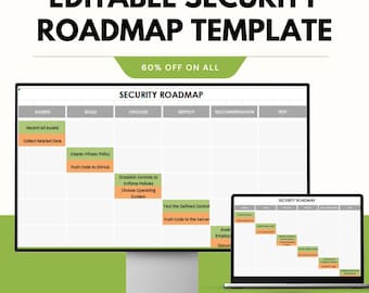 Editable Security Roadmap Template for Google Sheets & Excel - IT Security Management