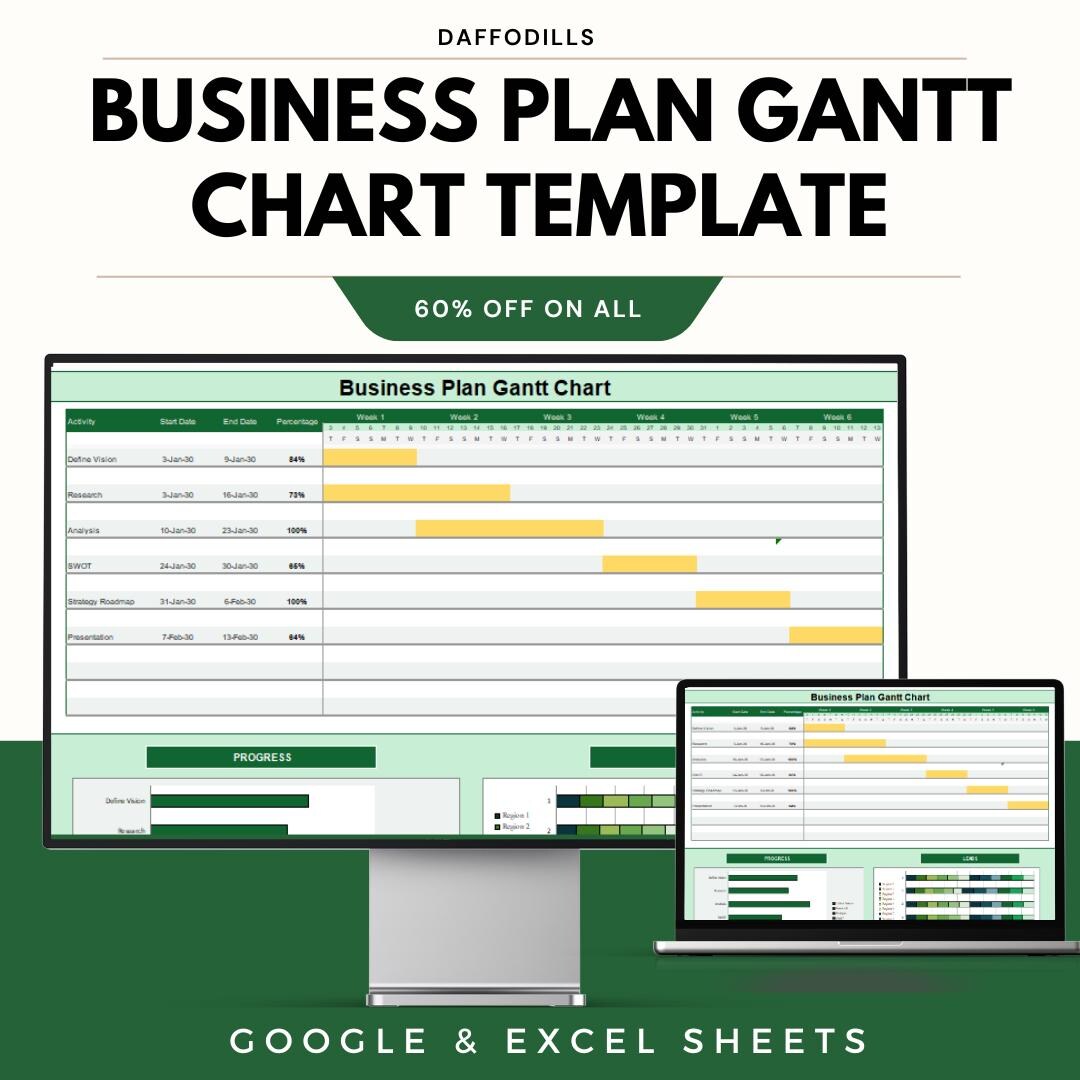 Business Plan Gantt Chart Template – Google & Excel Sheets for Project ...