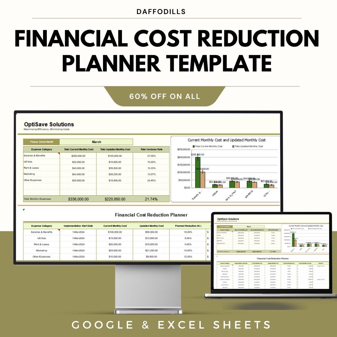 Financial Cost Reduction Planner Template | Google & Excel Sheets ...