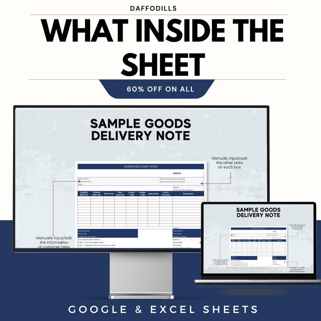 Sample Dispatch Note Sample Goods Delivery Note Template, Excel & Google Sheets, Delivery ...
