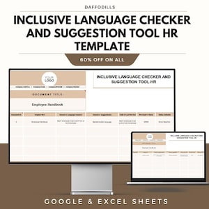 Inclusive Language HR Template, Inclusive Language Checker, HR Communication Tool, Bias Free Language Sheet, Google Sheets Excel