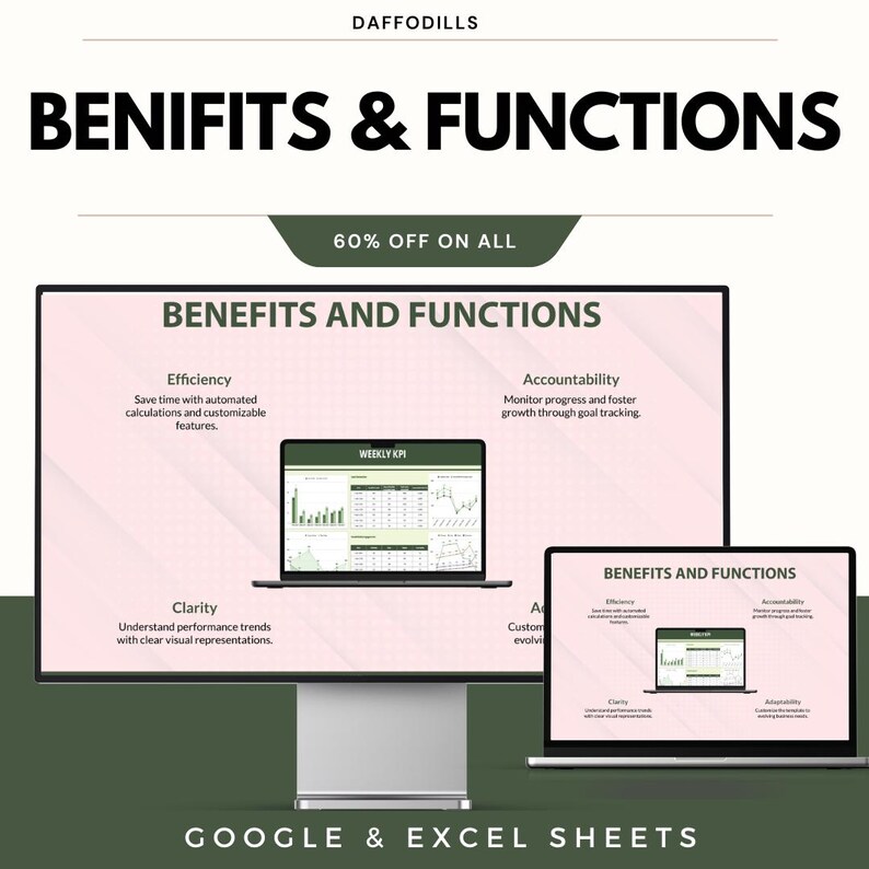 Weekly KPI Template, Google Sheets KPI Dashboard, Excel KPI Tracker ...