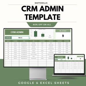 CRM Admin Template, Customer Relationship Management Spreadsheet, Client Data Tracker, Sales Admin Dashboard, Google Sheets Excel