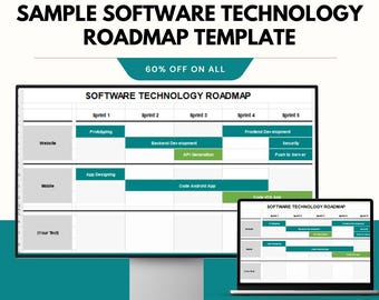 Voorbeeldsjabloon roadmap voor softwaretechnologie voor Google en Excel: agile sprintplanning en projectbeheer