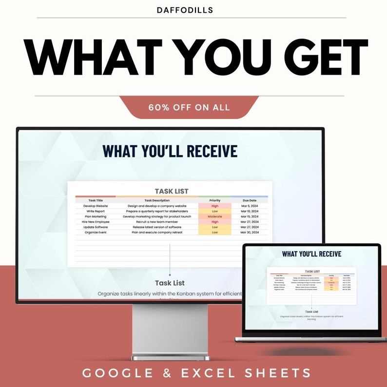 Task Received Kanban Board Task Tracker Template, Project Management Excel, Google ...