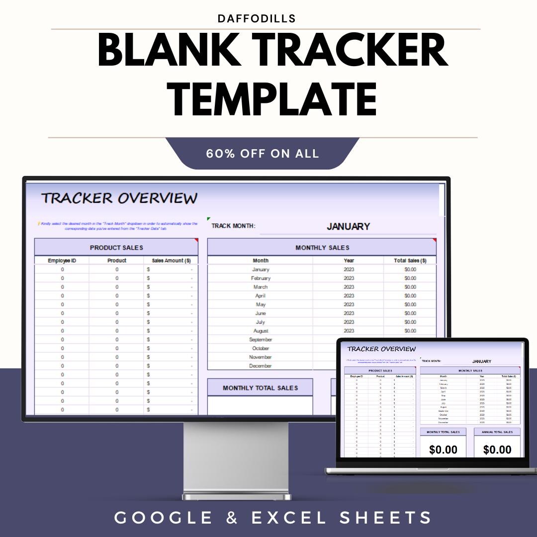 Blank Tracker Template, Google Sheets & Excel Tracking Spreadsheet ...