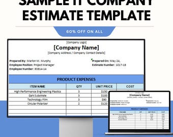 Sample IT Company Estimate Template – Google & Excel Sheets