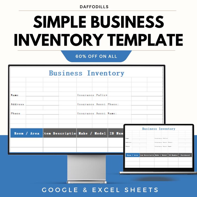 Computer Monitor Inventory Template Simple Business Inventory Template, Google & Excel Inventory Tracker ...