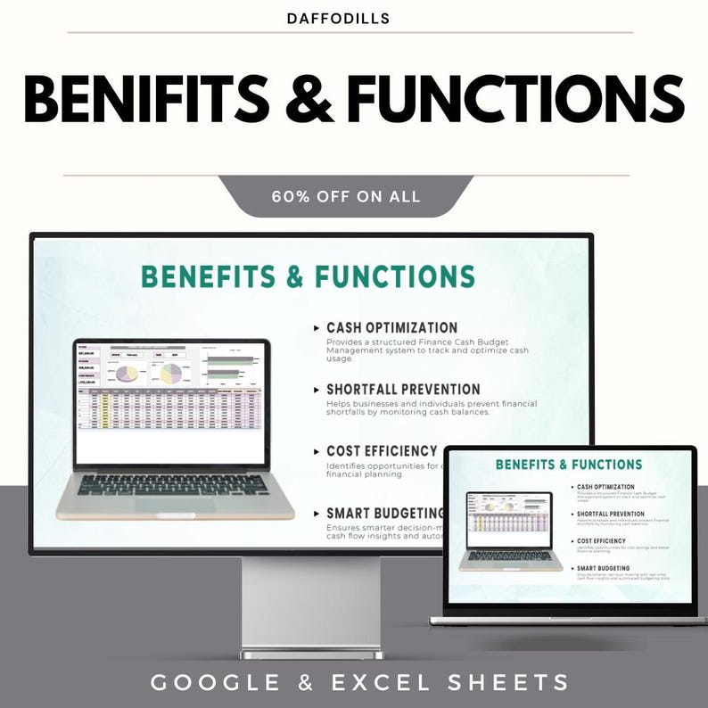 Finance Cash Budget Management Template for Google and Excel | Track ...