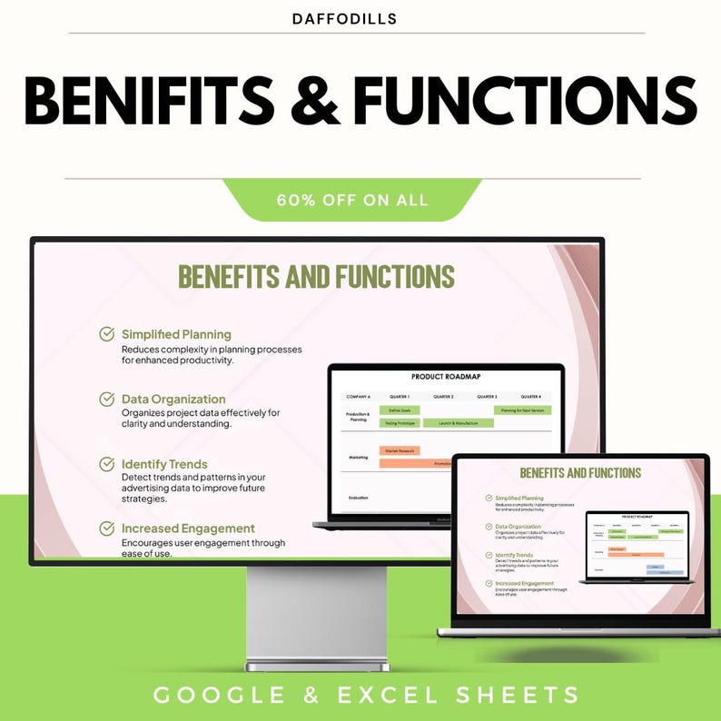 Editable Product Roadmap Template - Google and Excel Sheets - Timeline ...