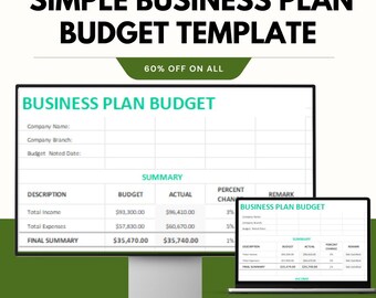 Simple Business Plan Budget Template – Google & Excel Sheets for Financial Planning