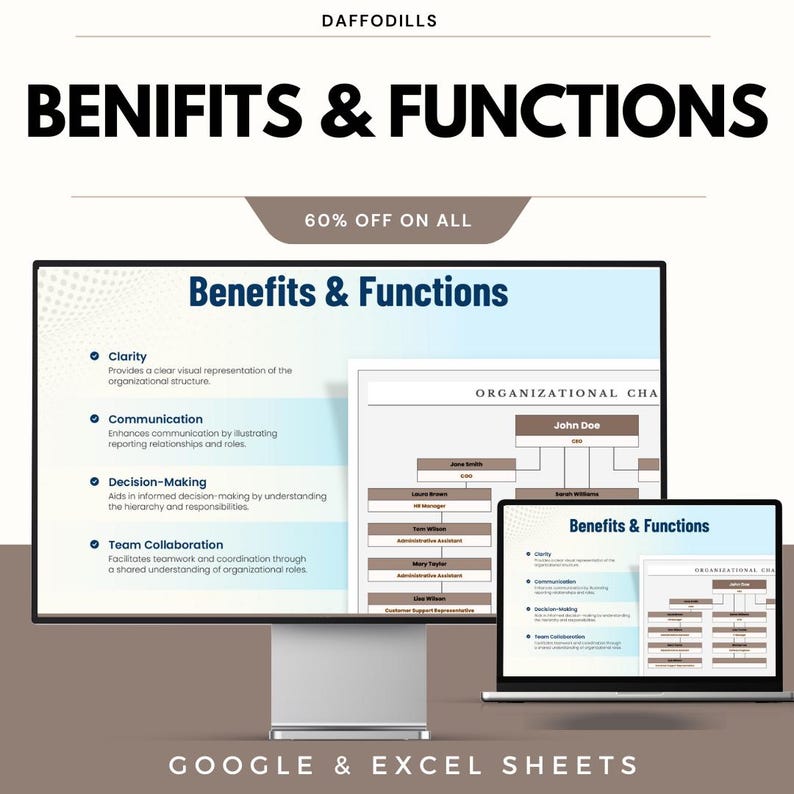 Organizational Chart Template | Excel & Google Sheets Org Structure ...