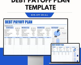 Debt Payoff Plan Template – Track and Manage Your Debt Payments | Google Sheets & Excel – 60% Off
