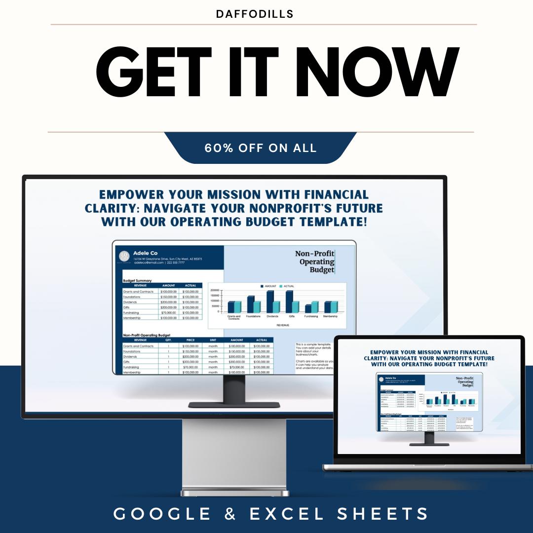 Nonprofit Operating Budget Template | Google Sheets and Excel | Annual ...