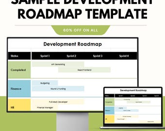 Sample Development Roadmap Template for Google Sheets & Excel - Software and Product Development Planning