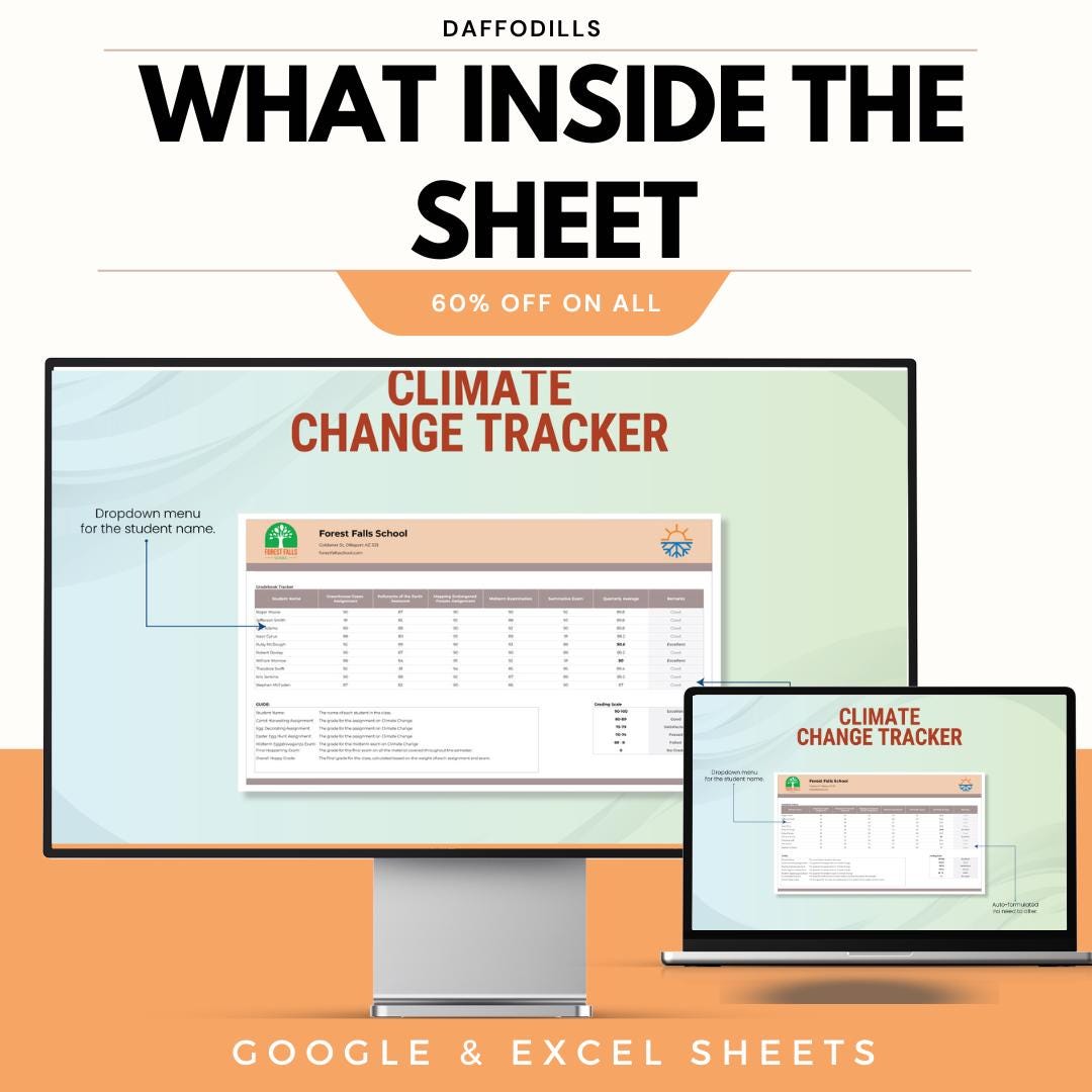 Climate Change Tracker Template - Google & Excel Sheets for Monitoring ...