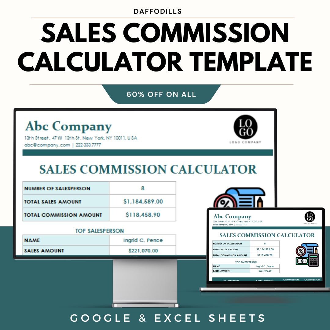 Sales Commission Calculator Template Excel & Google Sheets Commission