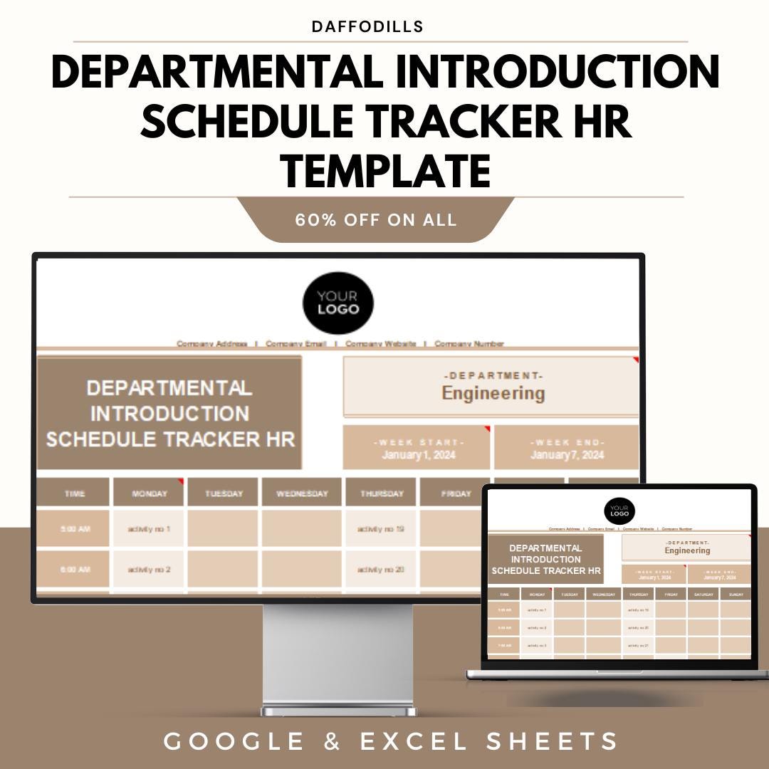 Departmental Introduction Schedule Tracker HR Template – Google & Excel ...
