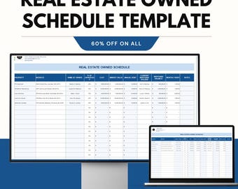 Real Estate Owned Schedule Template | REO Property Tracker Excel | Real Estate Portfolio Spreadsheet | Asset Management Tracker |