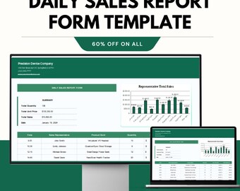 Daily Sales Report Form Template - Google Sheets and Excel | Track Sales & Performance Efficiently