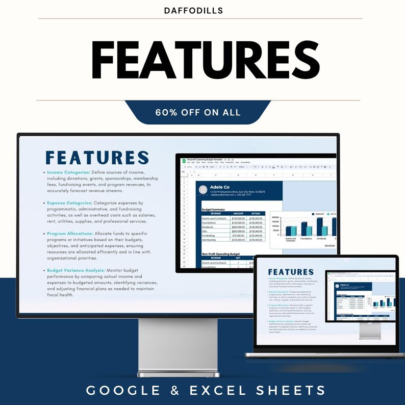 Nonprofit Operating Budget Template | Google Sheets and Excel | Annual ...