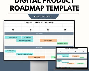 Plantilla de hoja de ruta de productos digitales: Hojas de cálculo de Google y Excel para la planificación de proyectos