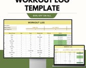 Workout Log Template, Fitness Tracker Spreadsheet, Exercise Planner Excel, Gym Progress Tracker Google Sheets, Workout Journal