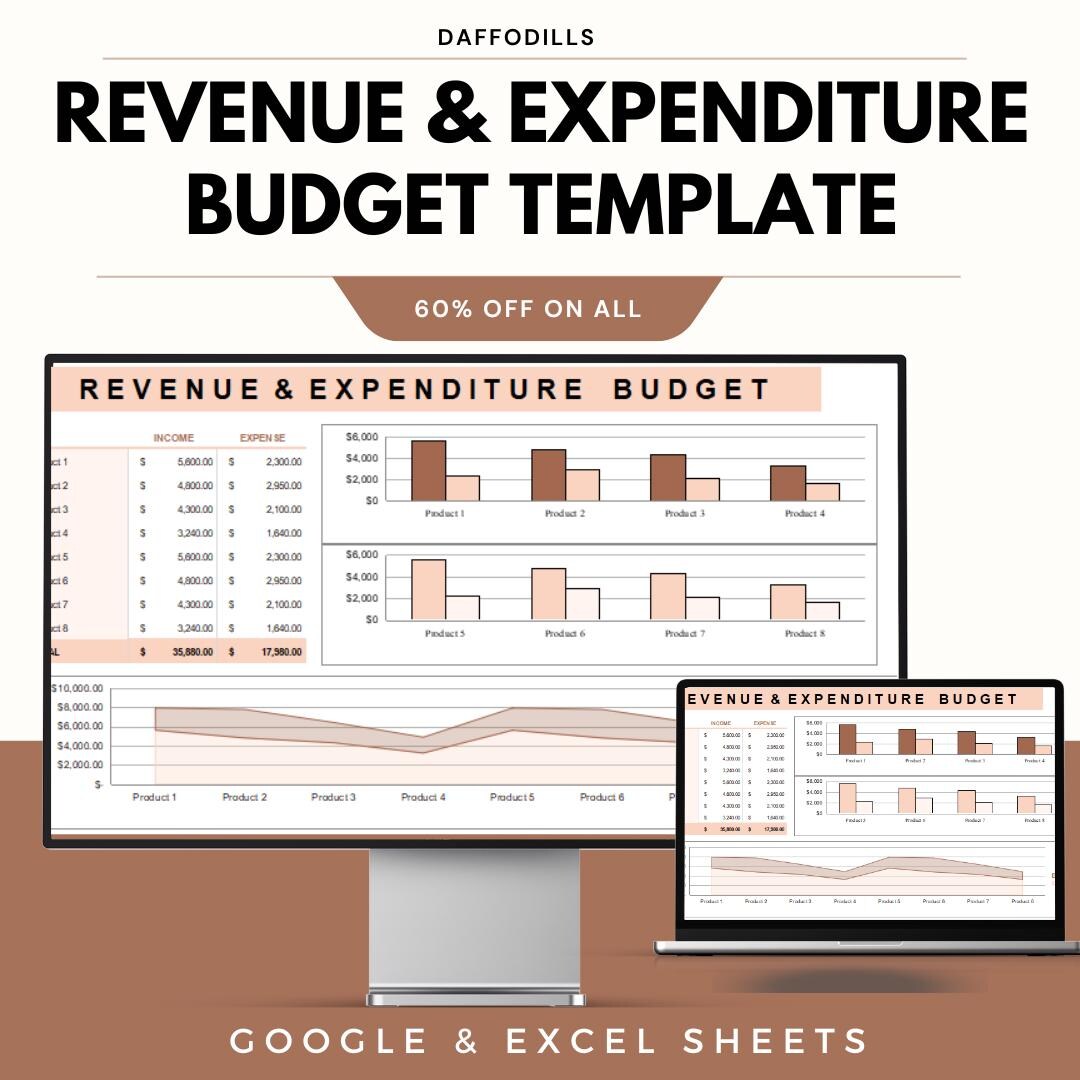 Revenue and Expenditure Budget Template, Income and Expense Tracker ...