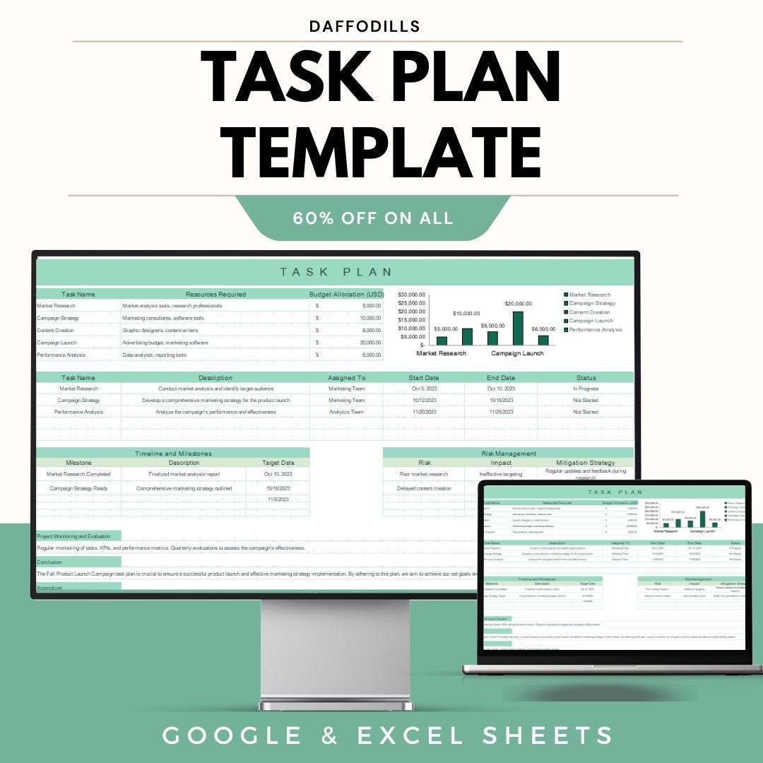 Task Palnning Task Plan Template, Project Task Planner, Task Management Sheet, Work ...