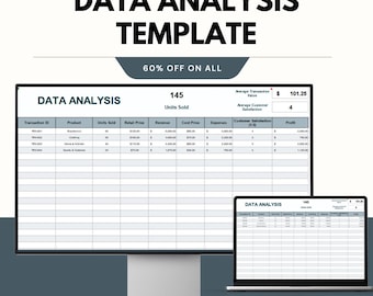 Data Analysis Template - Google & Excel Sheets | Business Insights, Financial Tracking, Data Visualization