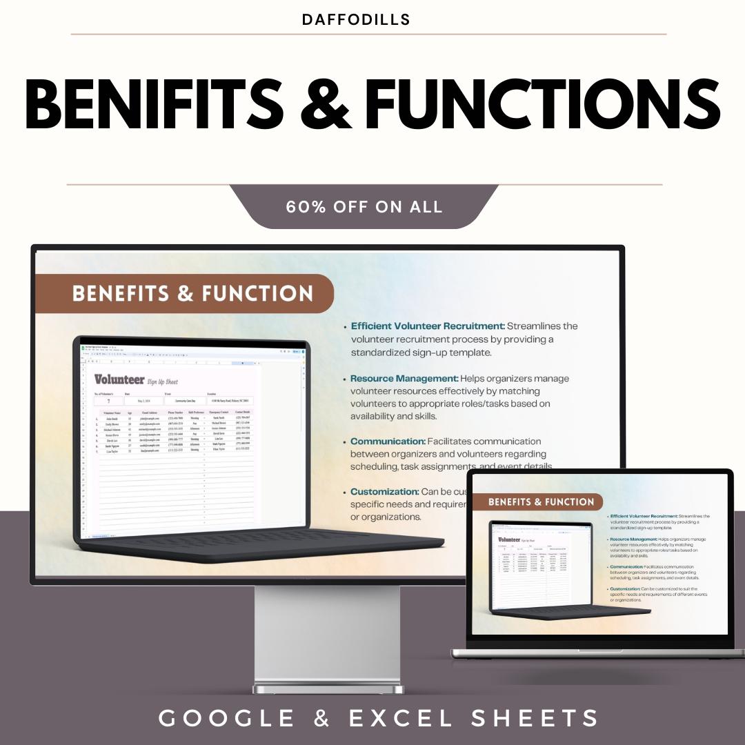 Volunteer Sign up Sheet Template, Nonprofit Event Volunteer Log ...