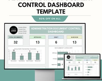 Beheer Dashboardsjabloon documentbeheer: Google en Excel Spreadsheets: documentbeheersysteem met prestatiestatistieken en toegang