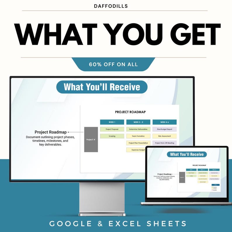 Sample Project Roadmap Template | Google Sheets and Excel Project Plan ...