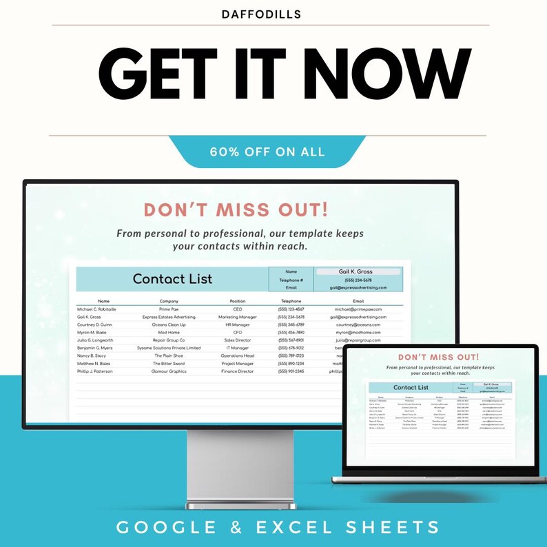 Contact List Template – Google and Excel Sheets for Organizing Contacts ...