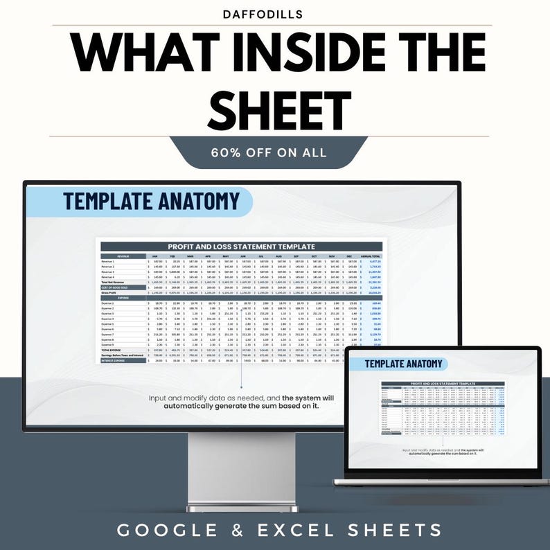 Profit And Loss Statement Template P L Spreadsheet Income Statement profit-and-loss-statement-template-p-l-spreadsheet-income-statement