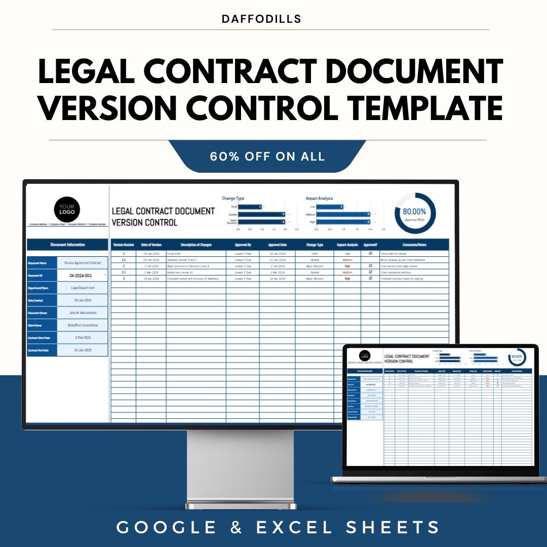 Legal Contract Version Control Template, Contract Tracking Spreadsheet ...