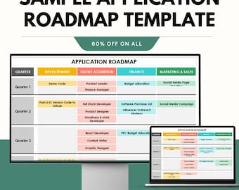 Sample Application Roadmap Template for Google Sheets & Excel - Project Planning and Development