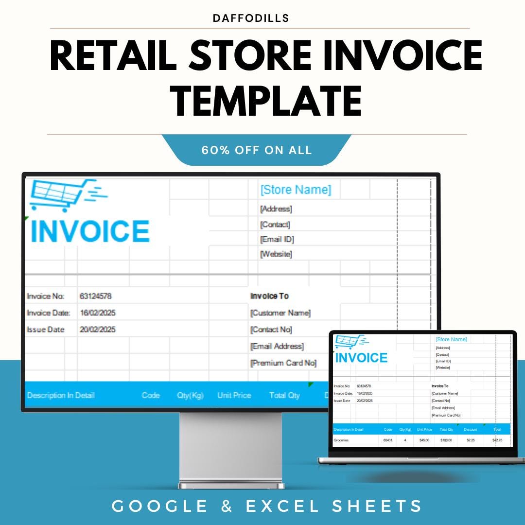 Mall Invoice Retail Store Invoice Template, Sales Invoice Sheet, Shop Billing Format ...