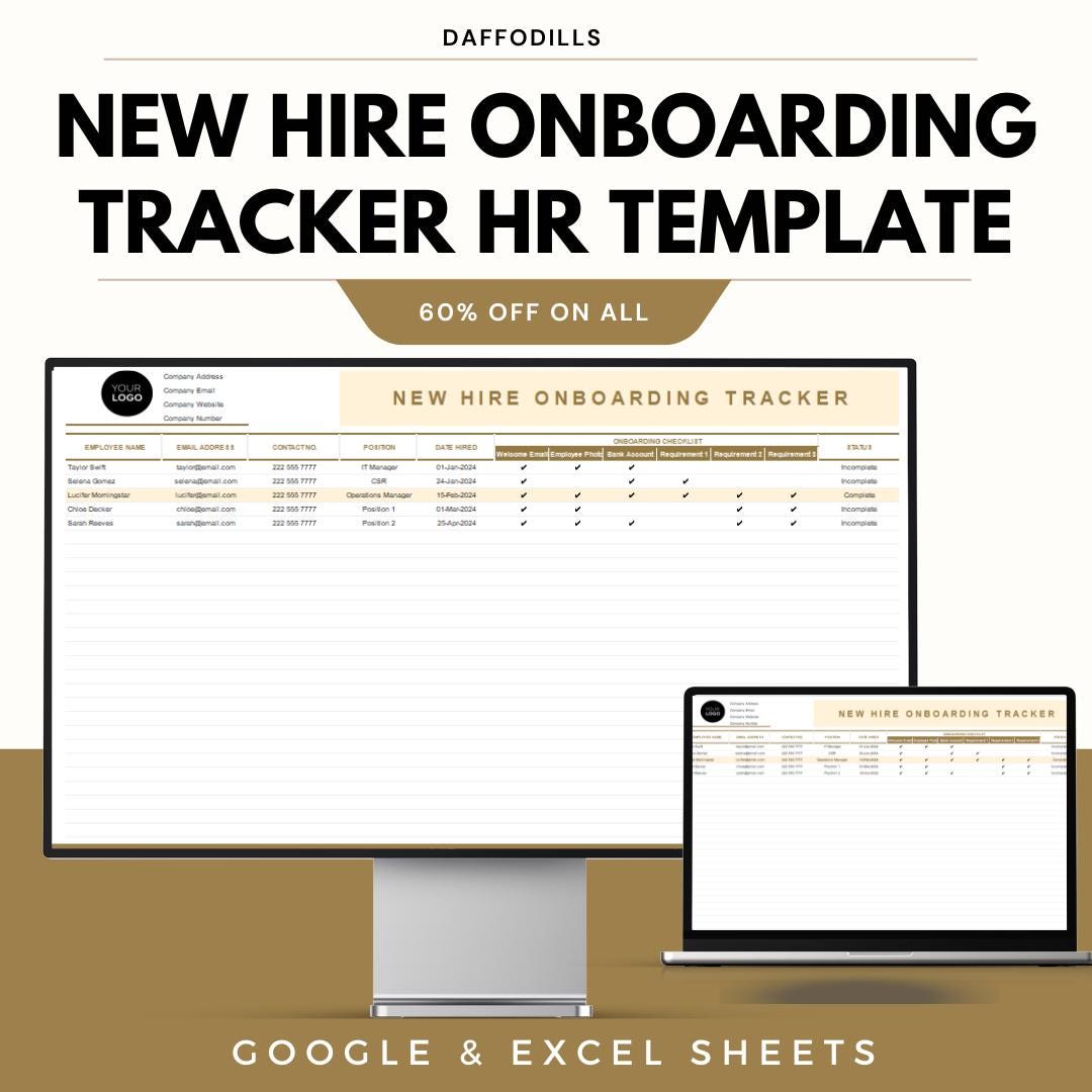 New Hire Onboarding Tracker HR Template | Employee Onboarding Checklist ...
