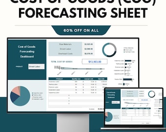 Materialkosten (COG) -Prognoseblatt | Google & Excel Template für Genaue Kosten Hochrechnung