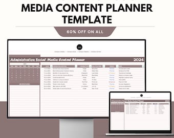Administration Social Media Content Planner Template - Google & Excel Sheets for Streamlined Social Media Management